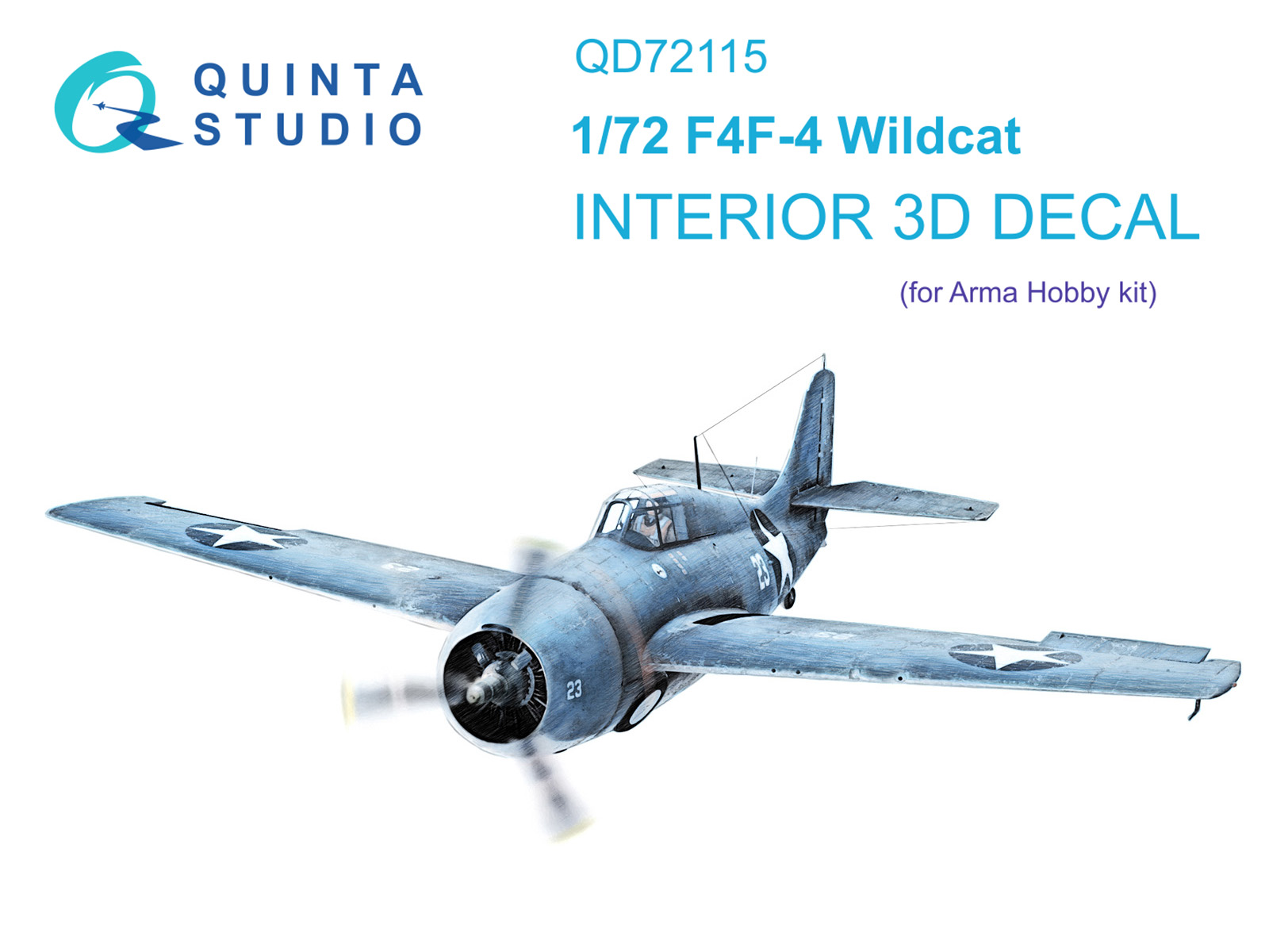 F4F-4 Wildcat 3D-Printed & coloured Interior on decal paper (Arma Hobby)