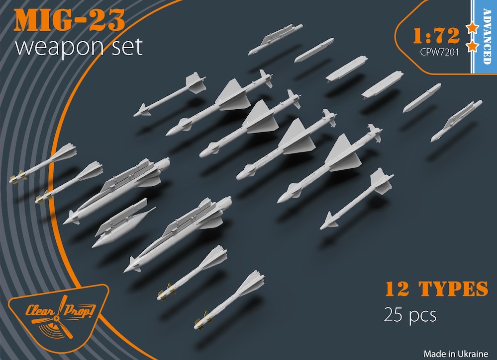 Additions (3D resin printing) 1/72 Mikoyan MiG-23 Weapon Set advanced kit (included in CP72030 and CP72031)