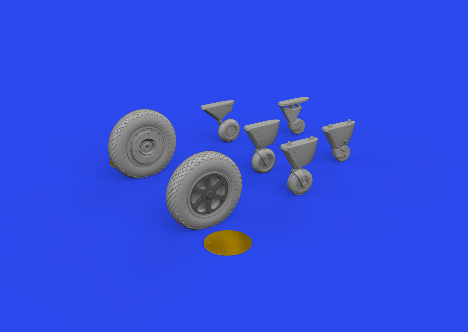 Additions (3D resin printing) 1/48 General-Motors FM-2 Wildcat wheels (designed to be used with Eduard kits)