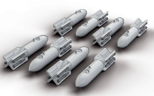 Additions (3D resin printing) 1/72 8 x German bombs SC-50