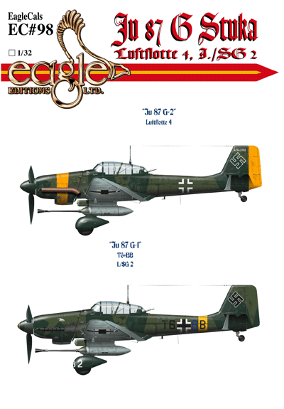 Decal 1/72 Junkers Ju-87G-2 'Stuka's Part 2 (Eagle Cal)