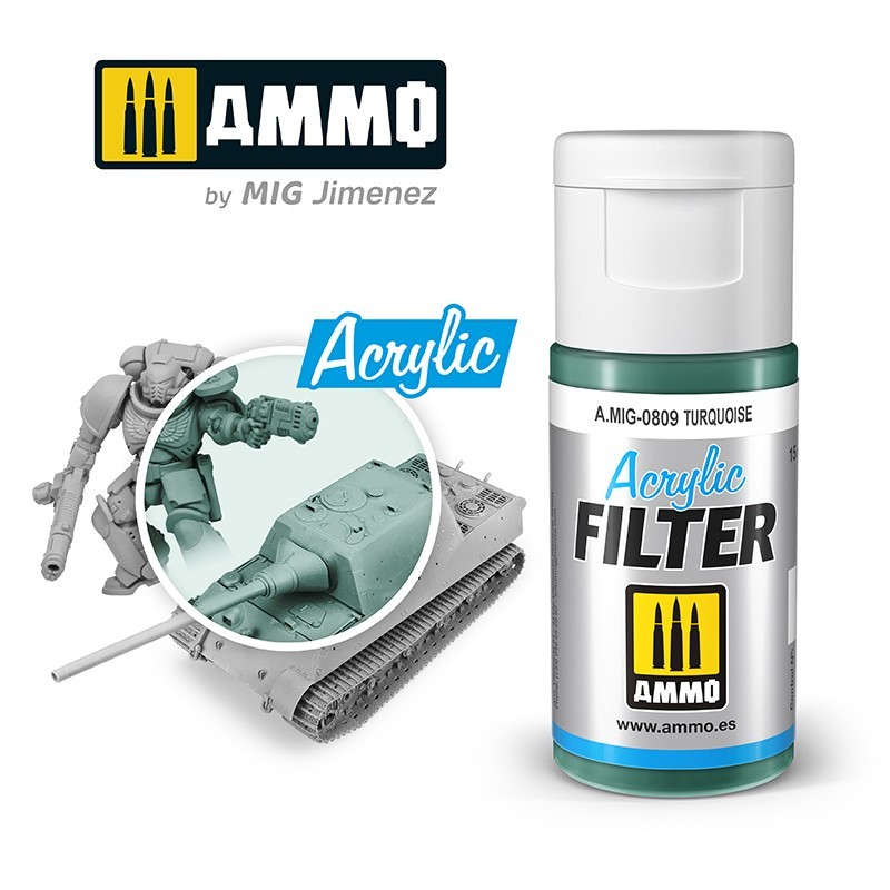 ACRYLIC FILTER Turquoise (15mL) (Ammo Mig)