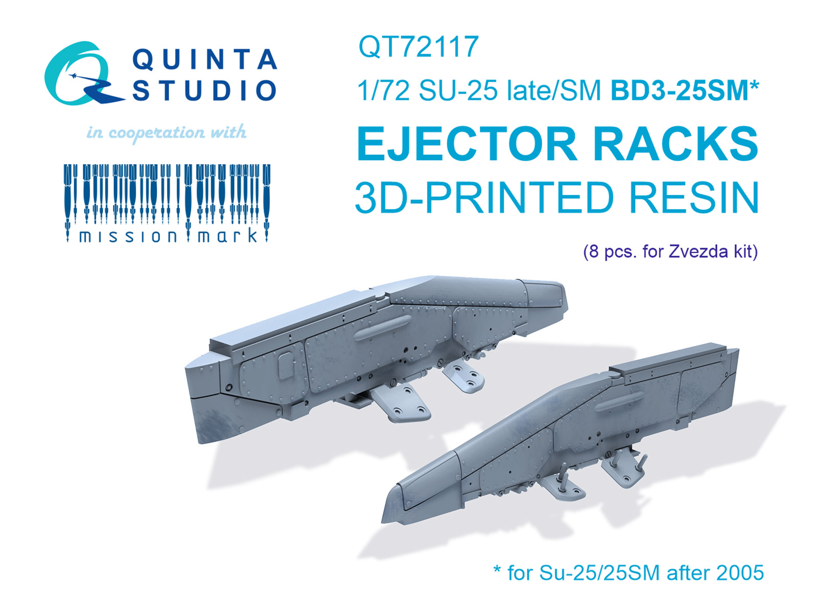 Su-25 late/Su-25SM BD3-25SM Ejector racks, 8 pcs (Zvezda)