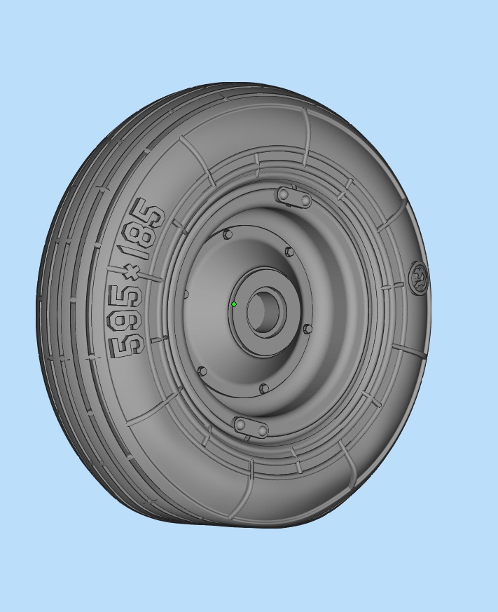 Additions (3D resin printing) 1/48 Mil-8 wheels (straight, under load) type1 (KepModels) 
