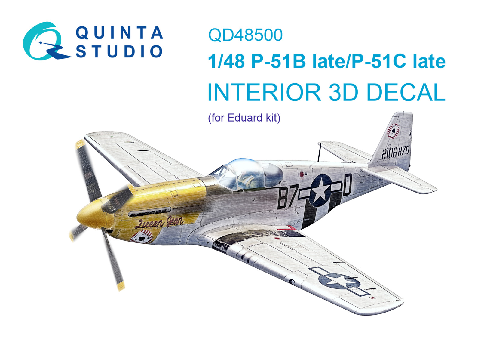 P-51B late/P-51C Late 3D-Printed & coloured Interior on decal paper (Eduard)
