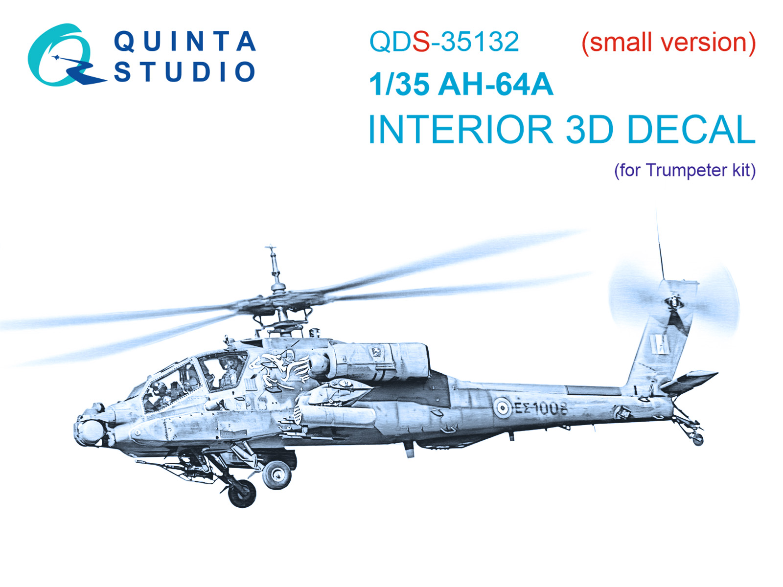 AH-64A 3D-Printed & coloured Interior on decal paper (Trumpeter) (Small version)
