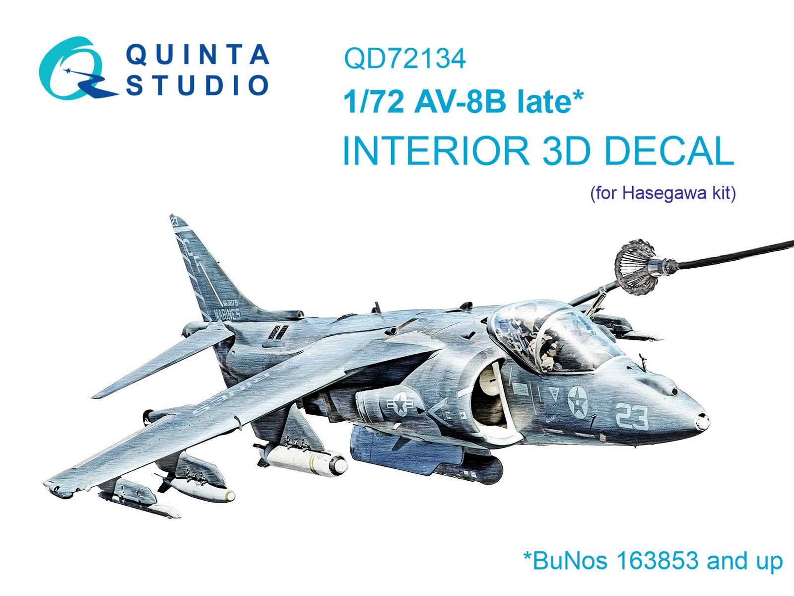 AV-8B late 3D-Printed & coloured Interior on decal paper (Hasegawa)