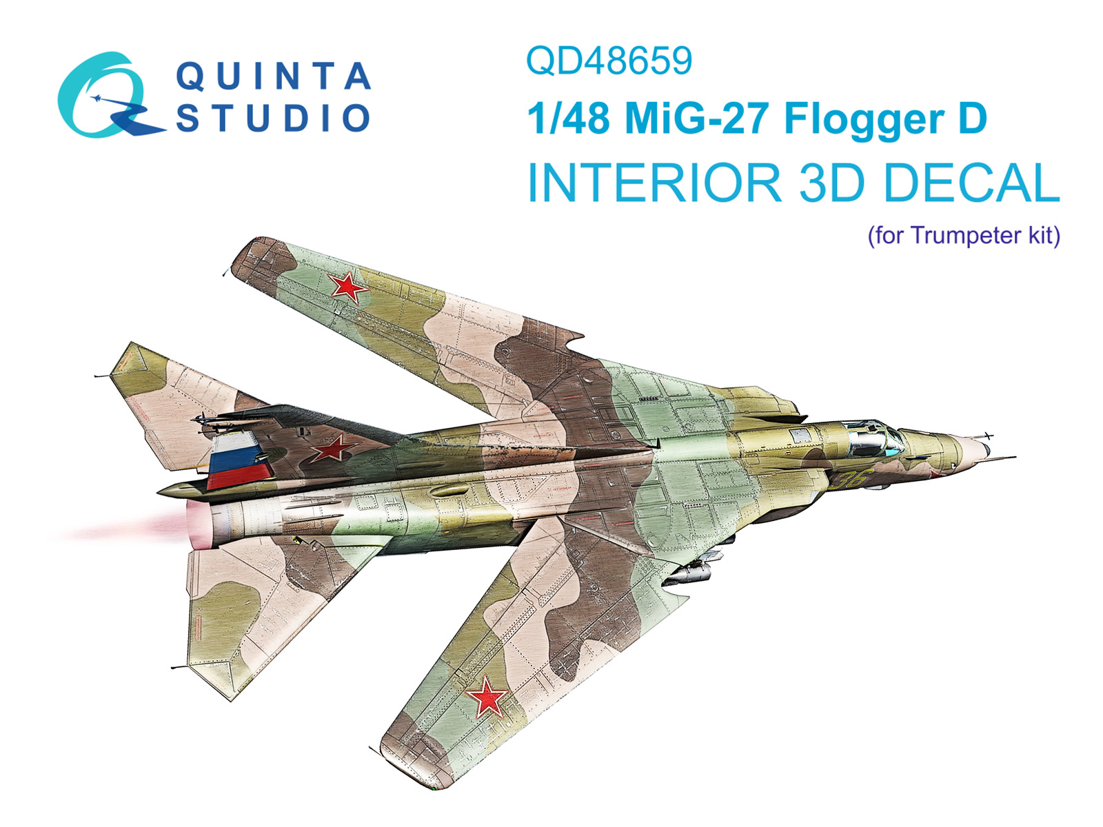 MiG-27 Flogger-D 3D-Printed & coloured Interior on decal paper (Trumpeter)