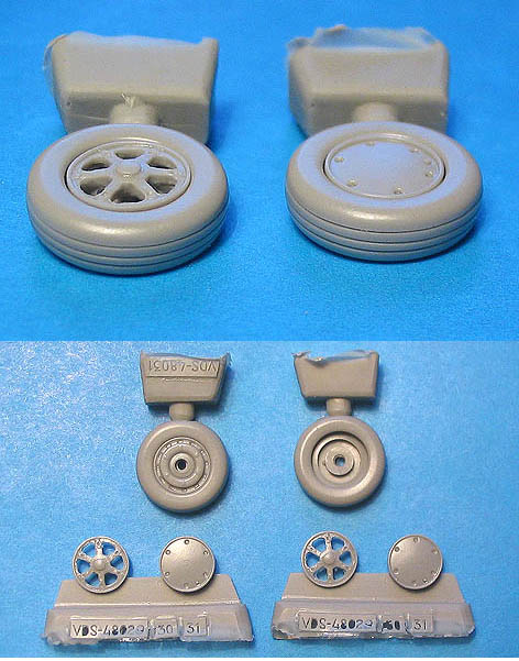 Additions (3D resin printing) 1/48 F4F-3 F4F-4 FM-1 FM-2 Wildcat Wheels Radial Tread (Vector) 