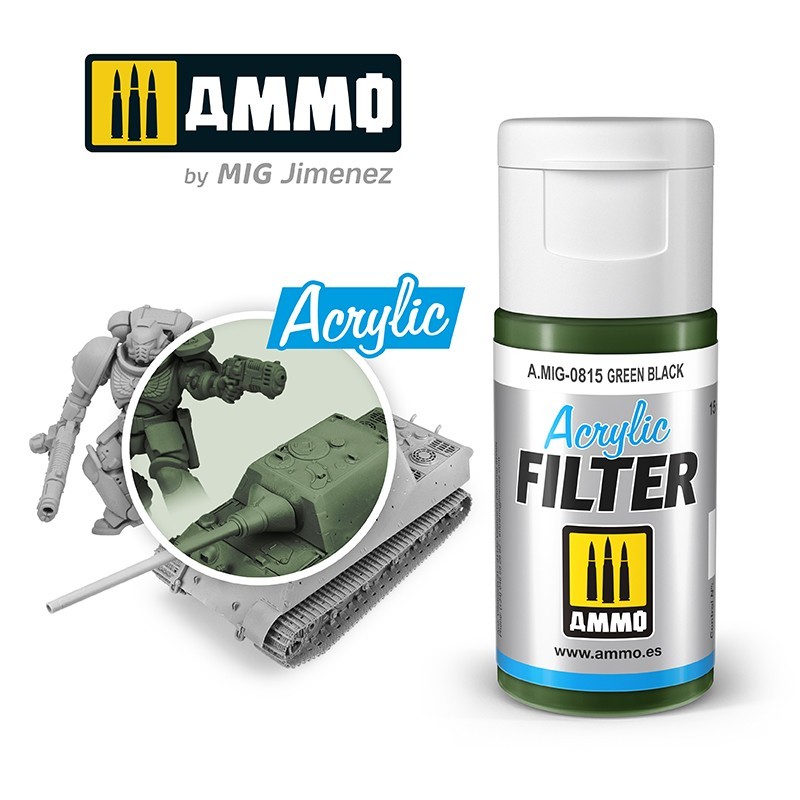 ACRYLIC FILTER Green Black(15mL) (Ammo Mig)