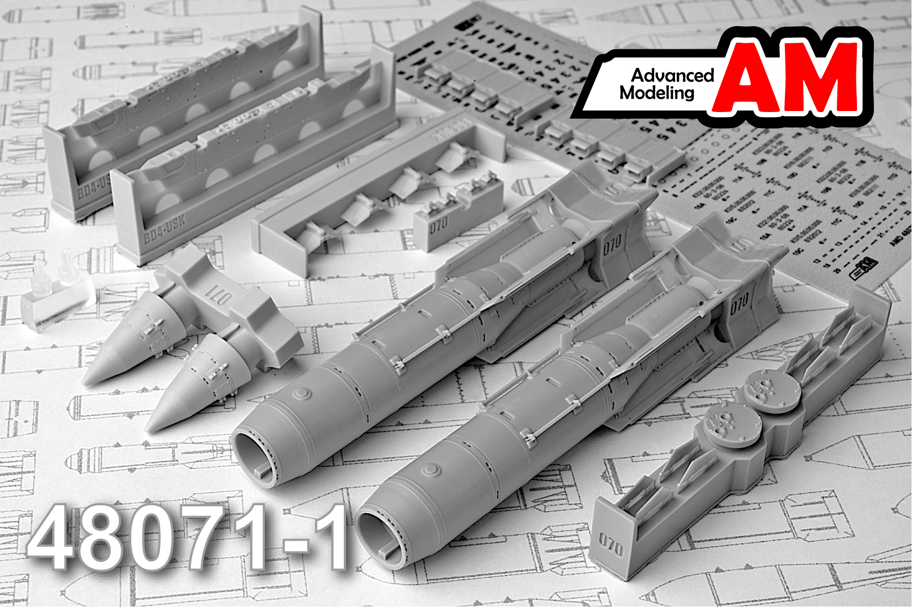 Additions (3D resin printing) 1/48 KAB-1500L Corrective Air Bomb (Advanced Modeling) 
