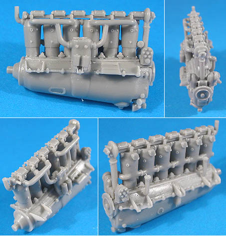 Additions (3D resin printing) 1/48 Mersedes D.III/IIIa Engine (Vector)