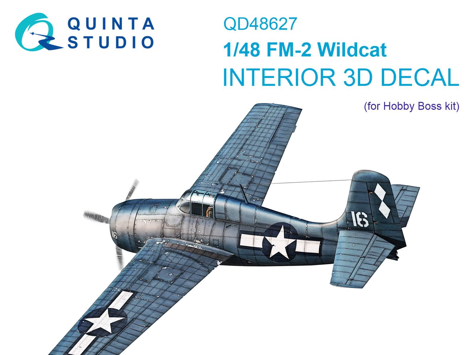 FM-2 Wildcat 3D-Printed & coloured Interior on decal paper (Hobby Boss)