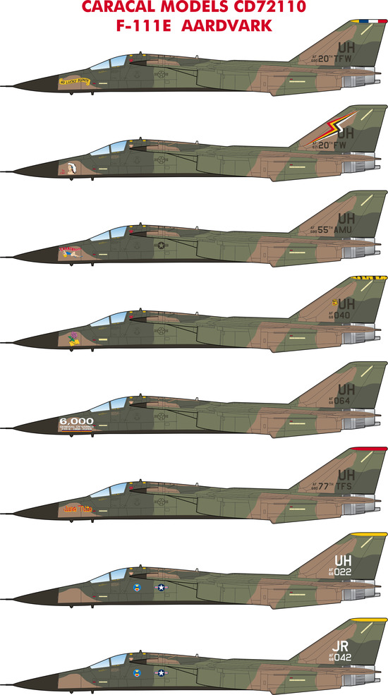 Decal 1/72 General-Dynamics F-111E Aardvark (Caracal Models)