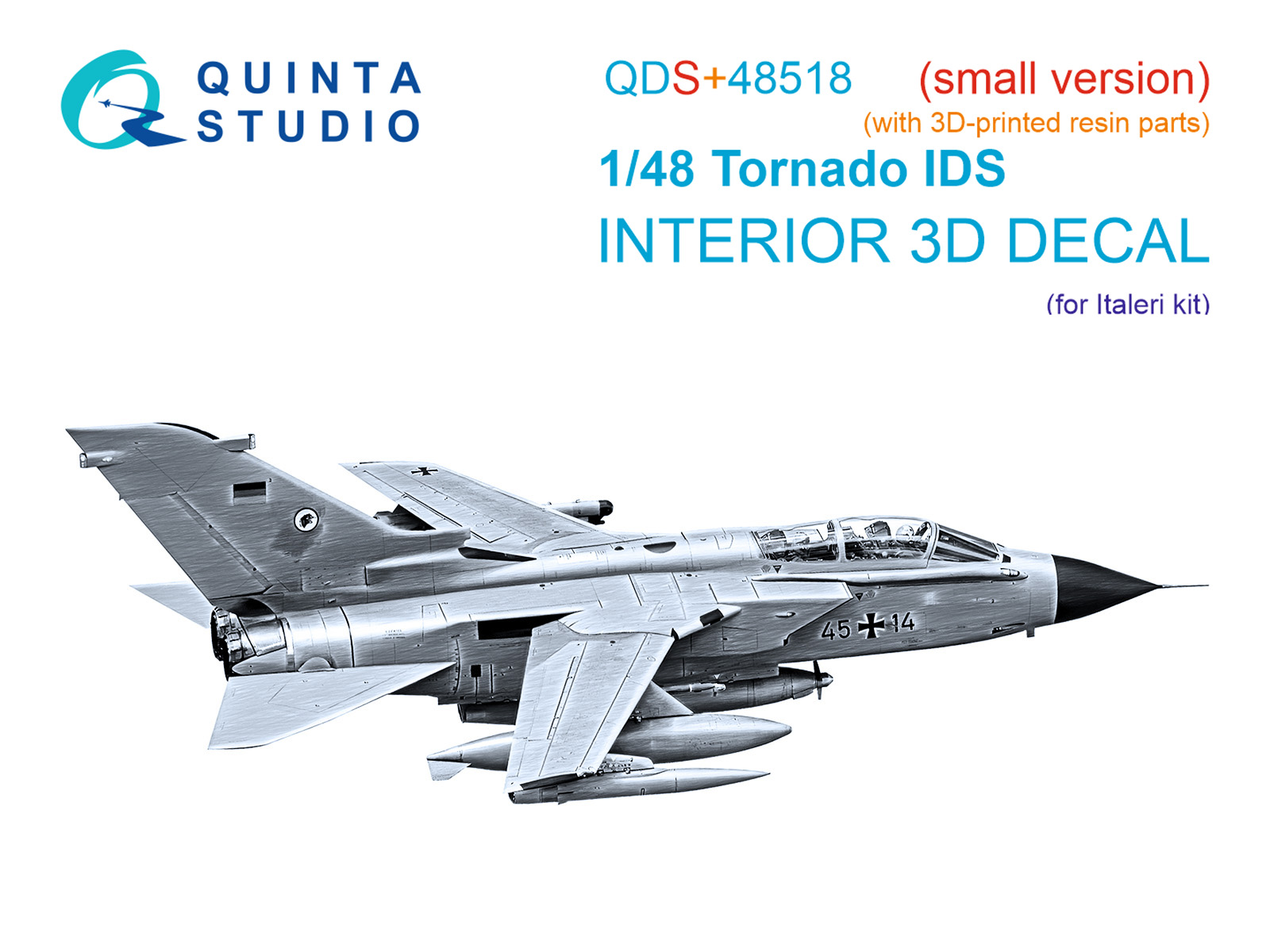 Tornado IDS 3D-Printed & coloured Interior on decal paper (Italeri) (small version) (with 3D-printed resin parts)