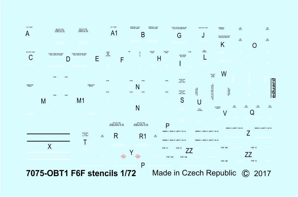 Decal 1/72 F6F (stencils)