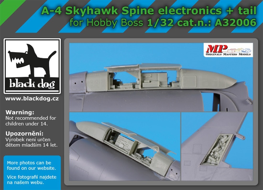 Additions (3D resin printing) 1/32 Douglas A-4E Skyhawk spine electronic + tail (designed to be used with Trumpeter kits) 