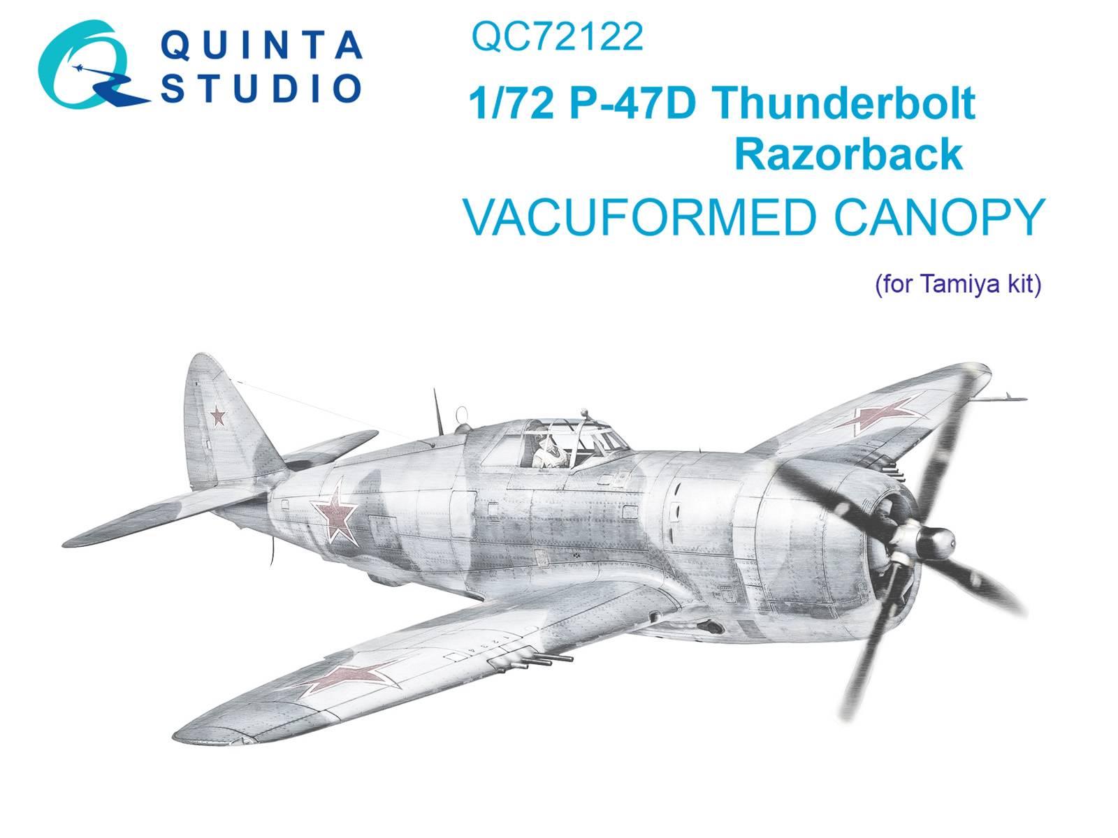 P-47D Thunderbolt Razorback vacuumed clear canopy (Tamiya)