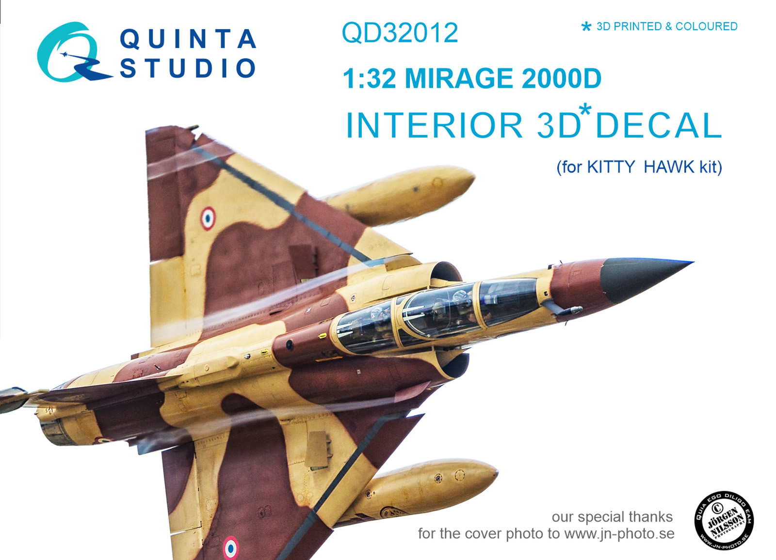 Mirage 2000D 3D-Printed & coloured Interior on decal paper (for Kitty Hawk  kit)