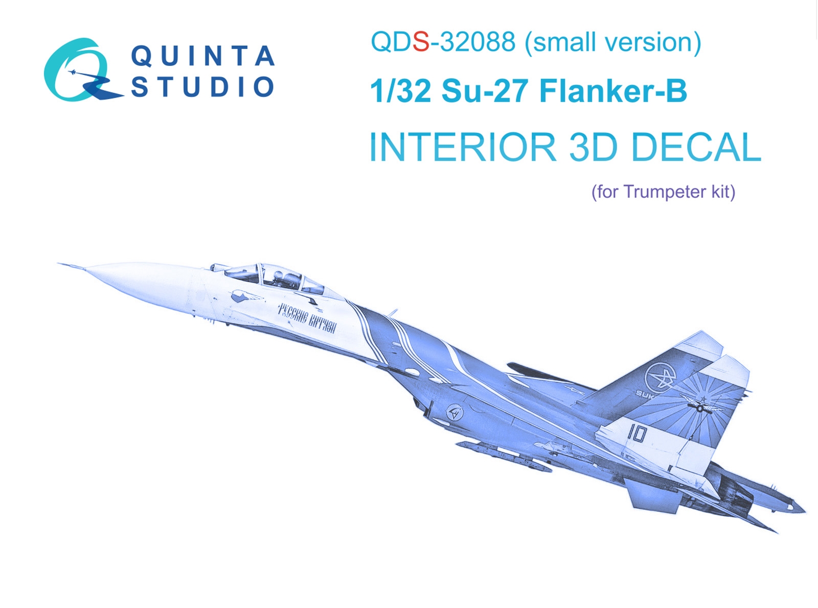 Su-27 3D-Printed & coloured Interior on decal paper (Trumpeter) (small version)