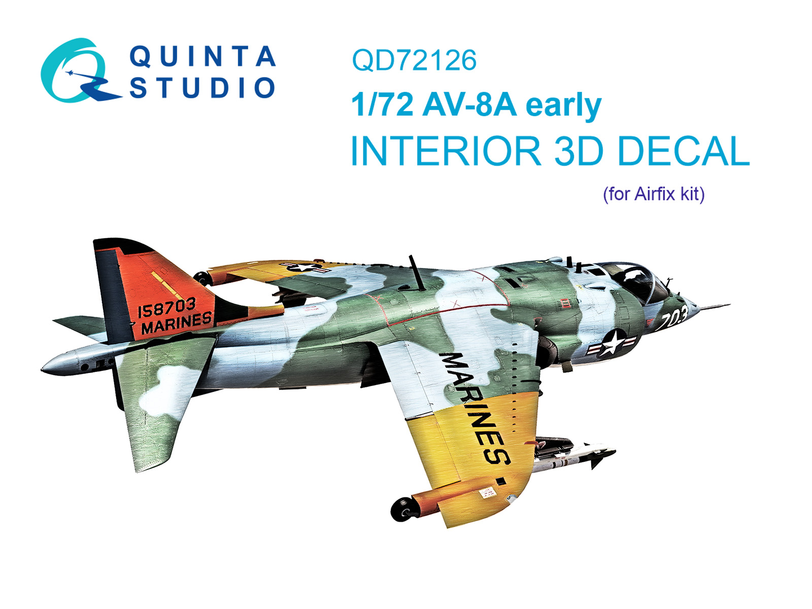 AV-8A early 3D-Printed & coloured Interior on decal paper (Airfix)