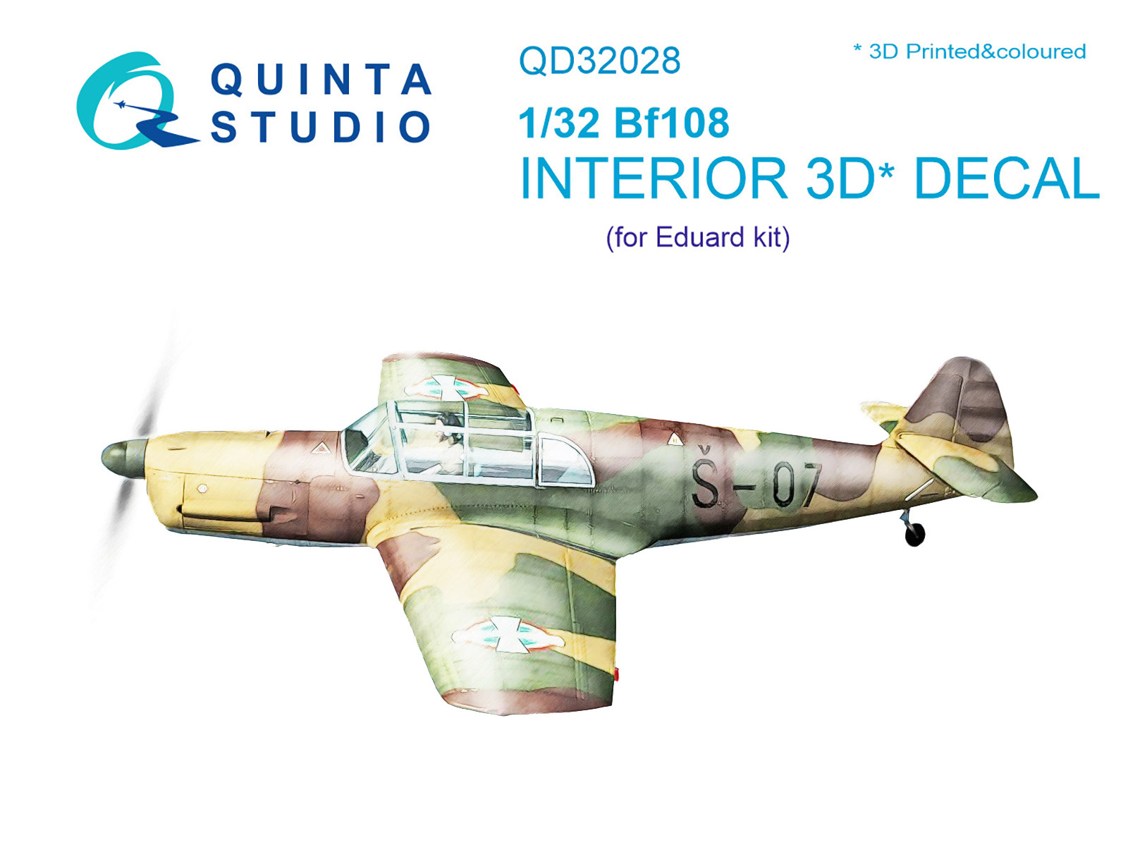 Bf 108 3D-Printed & coloured Interior on decal paper (for Eduard kit)