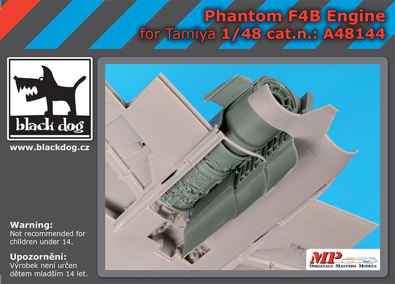 Additions (3D resin printing) 1/48 McDonnell F-4B Phantom Engine (designed to be used with Tamiya kits) 
