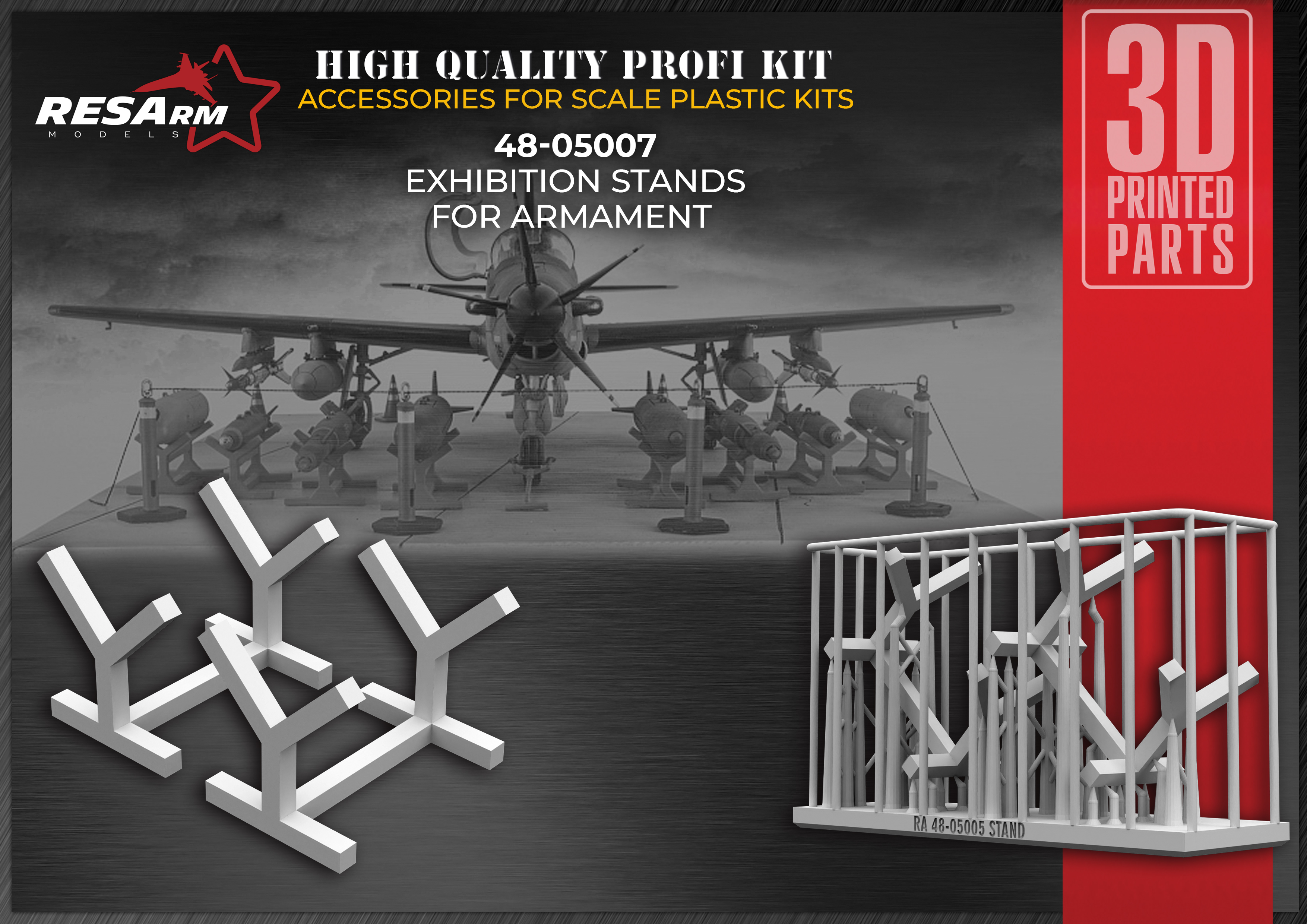 Additions (3D resin printing) 1/48 Bomb stand (RESarm)