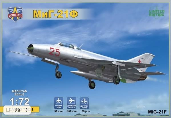 Model kit 1/72      Mikoyan MiG-21F (Izdeliye "72") Soviet supersonic fighter  (Modelsvit) 