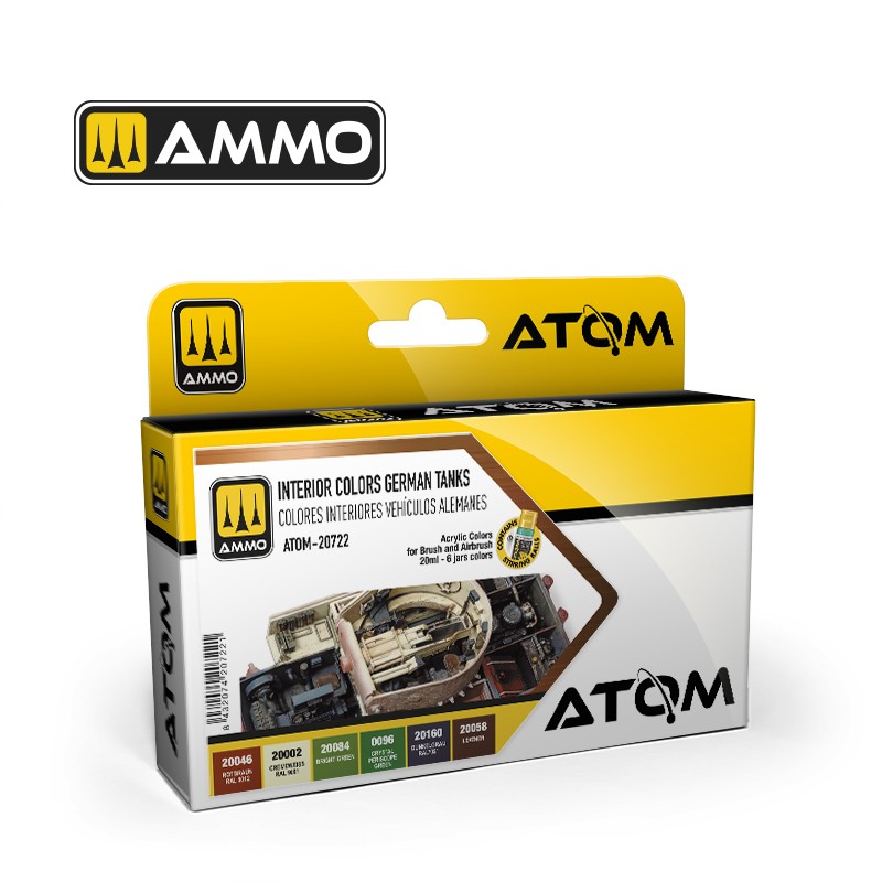 ATOM Interior colors German Tanks Set 20 ml x 6 (Ammo Mig)