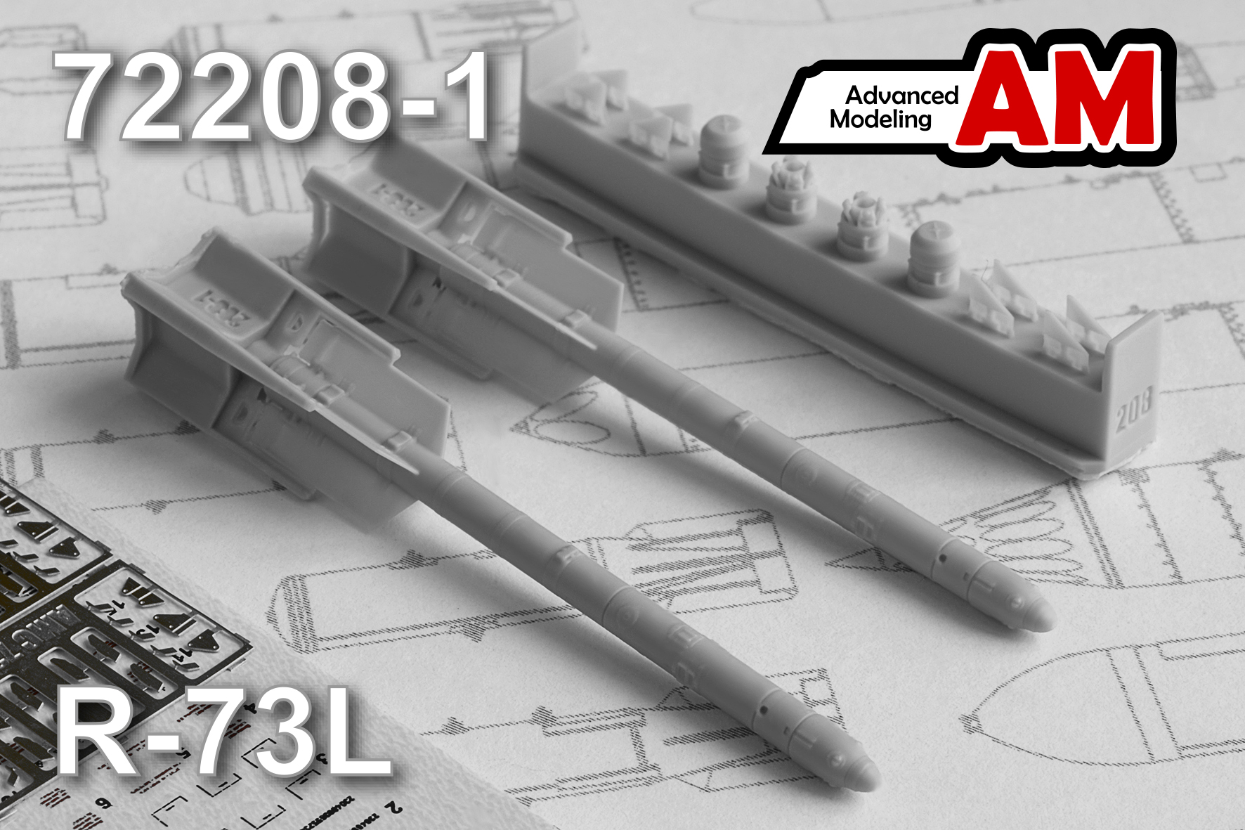 Additions (3D resin printing) 1/72 Aircraft guided missile R-73L (Advanced Modeling) 