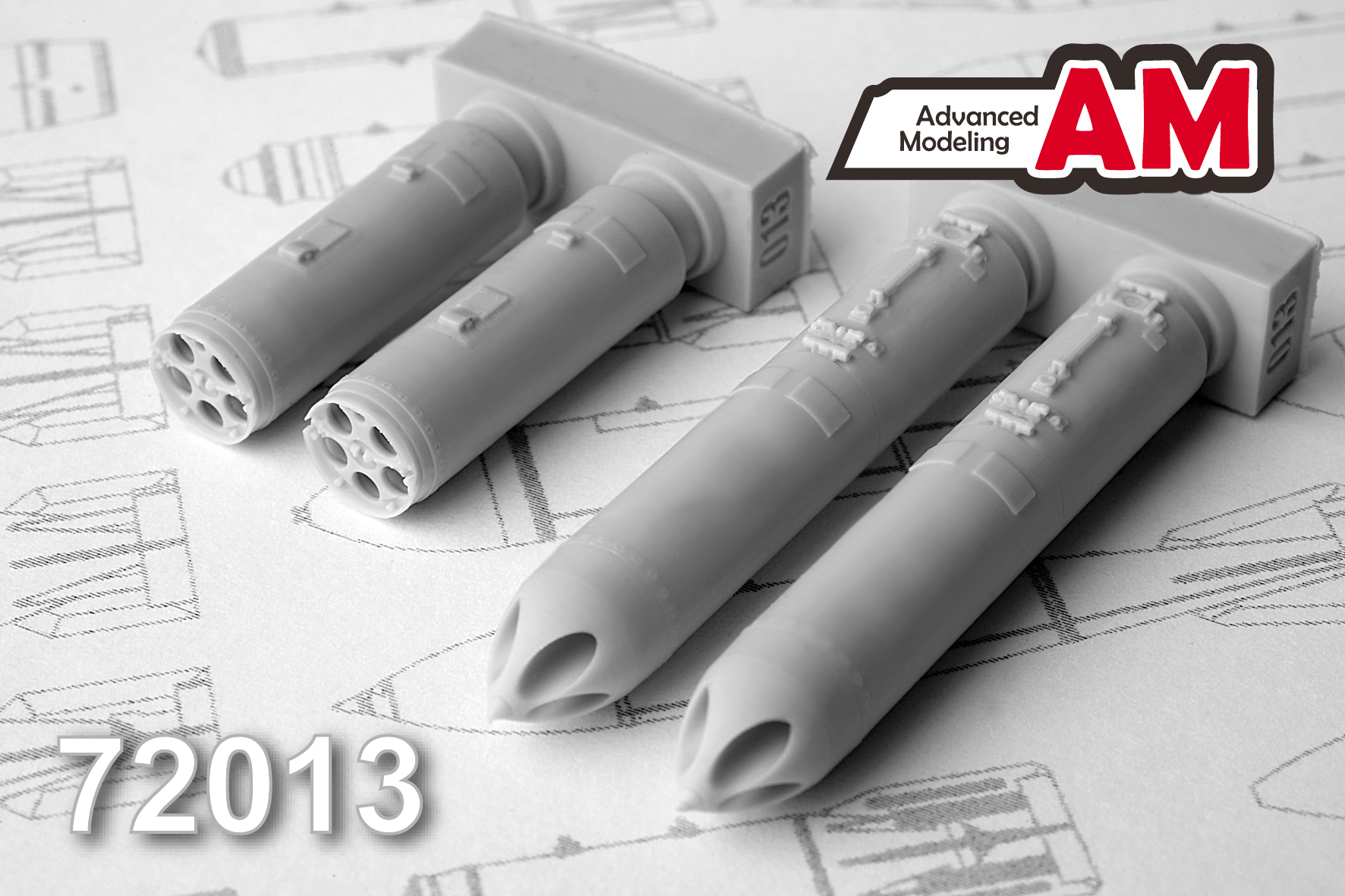 Additions (3D resin printing) 1/72 B13L Block of unguided aviation missiles (Advanced Modeling) 
