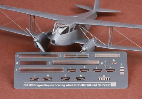 Aircraft detailing sets (etched) 1/72 de Havilland DH-89 Dragon Rapide rigging wire set (designed to be used with Heller and Tasman kits)