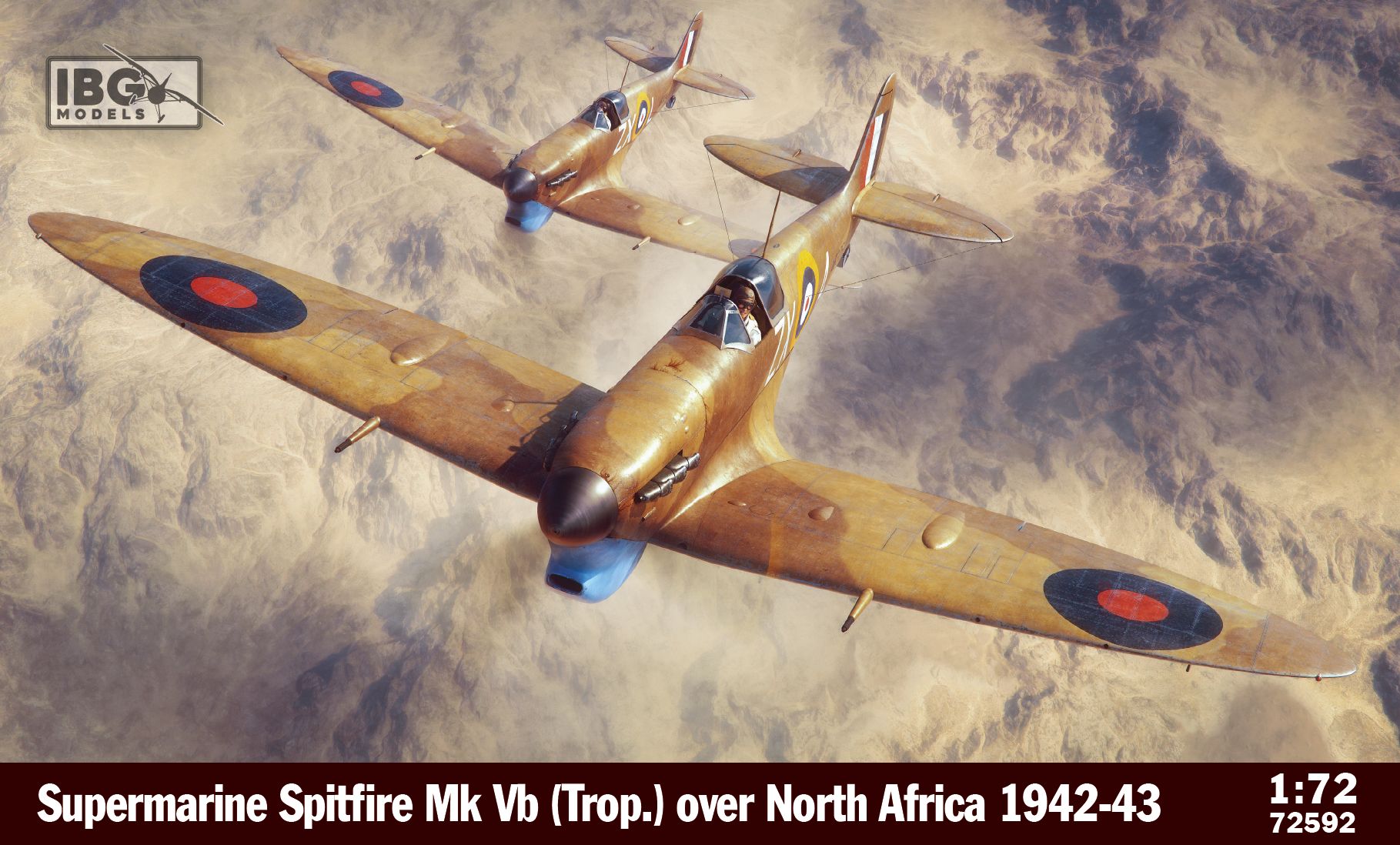 Model kit 1/72 Supermarine Spitfire Mk.Vb (Trop.) over North Africa 1942-43 (IBG Models)