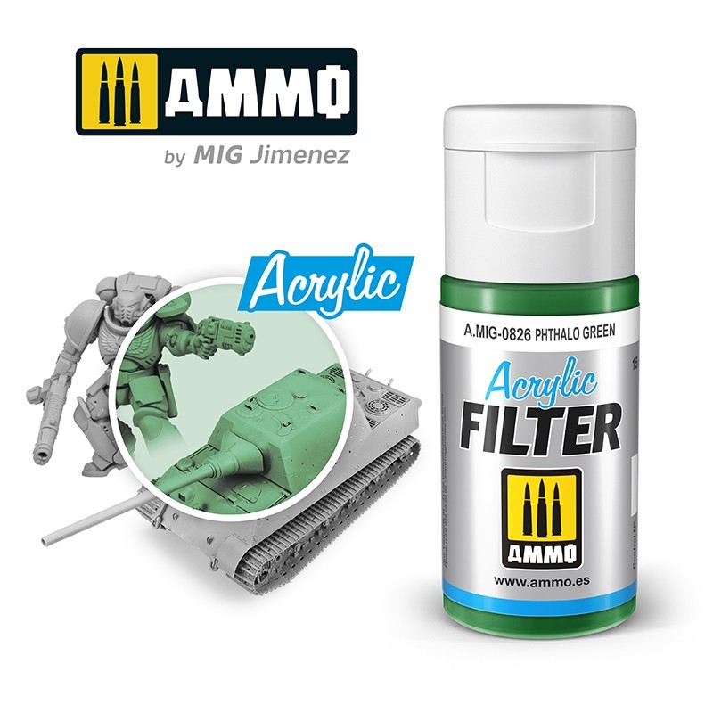 ACRYLIC FILTER Phthalo Green (15mL) (Ammo Mig)