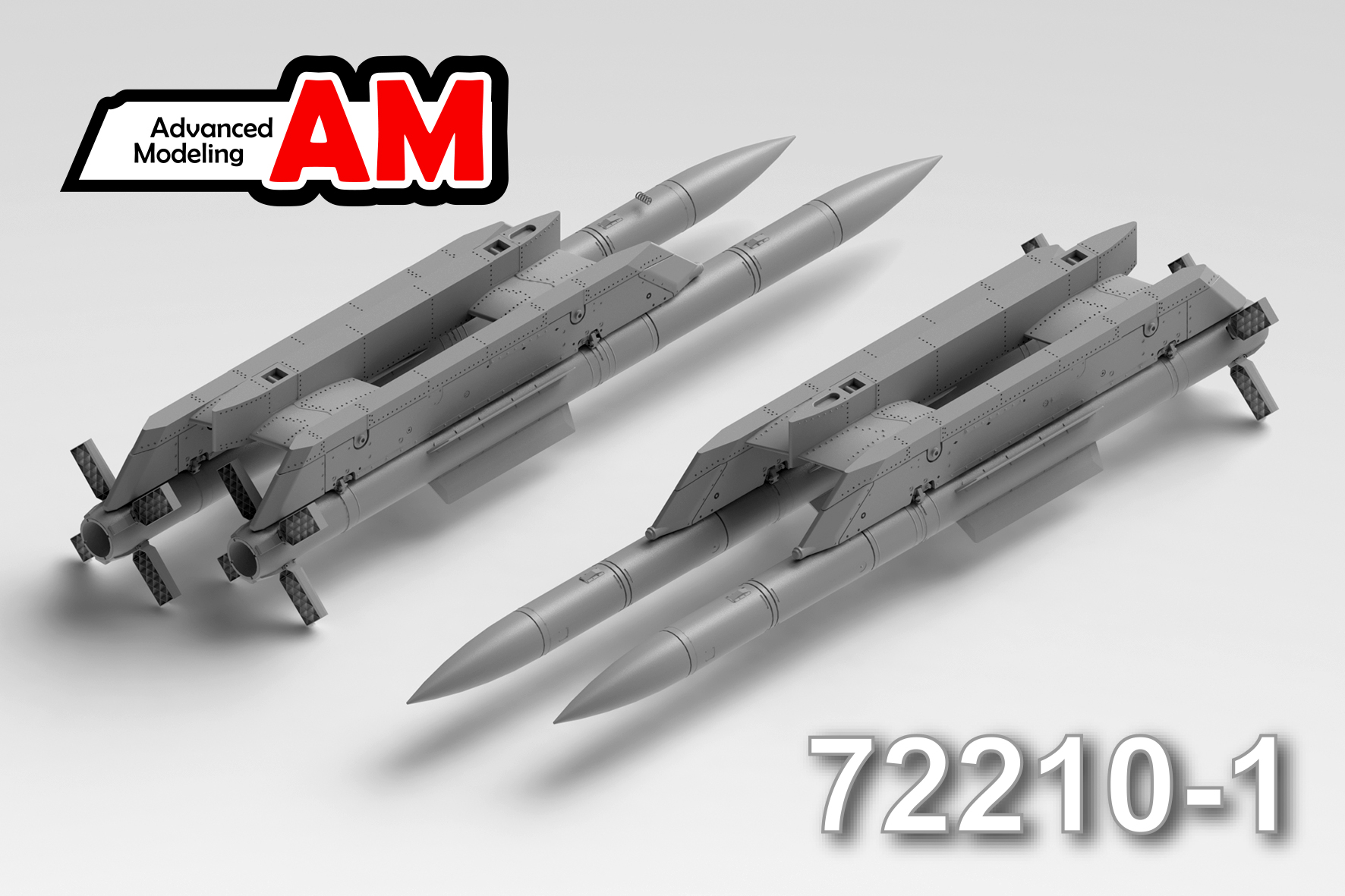 Additions (3D resin printing) 1/72 R-77 air-to-air missile on a twin launch rail with AKU-170 ejector launcher (Advanced Modeling) 