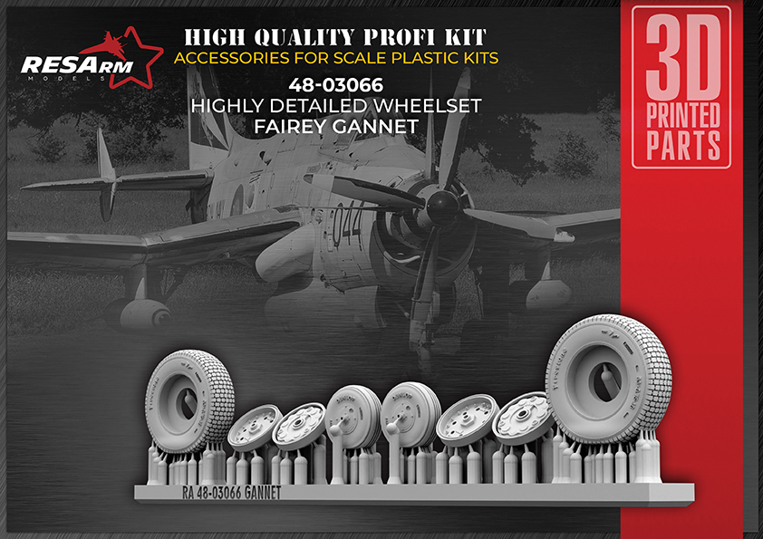 Additions (3D resin printing) 1/48 Fairey Gannet Wheels under load v2 (RESArm)