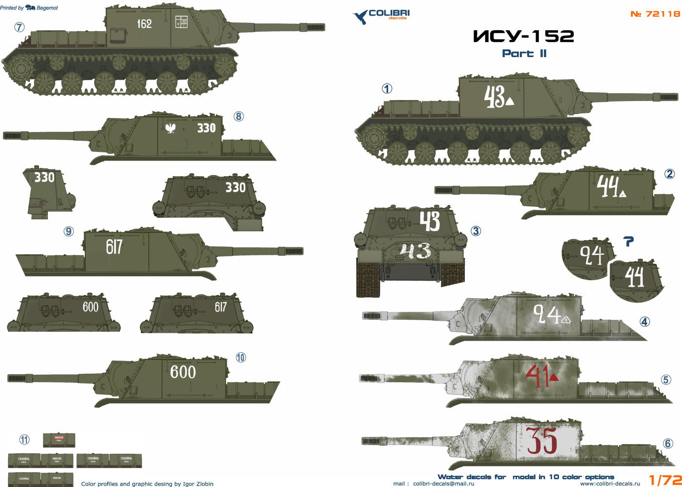 Decal 1/72 ISU-152 Part 2 (Colibri Decals)