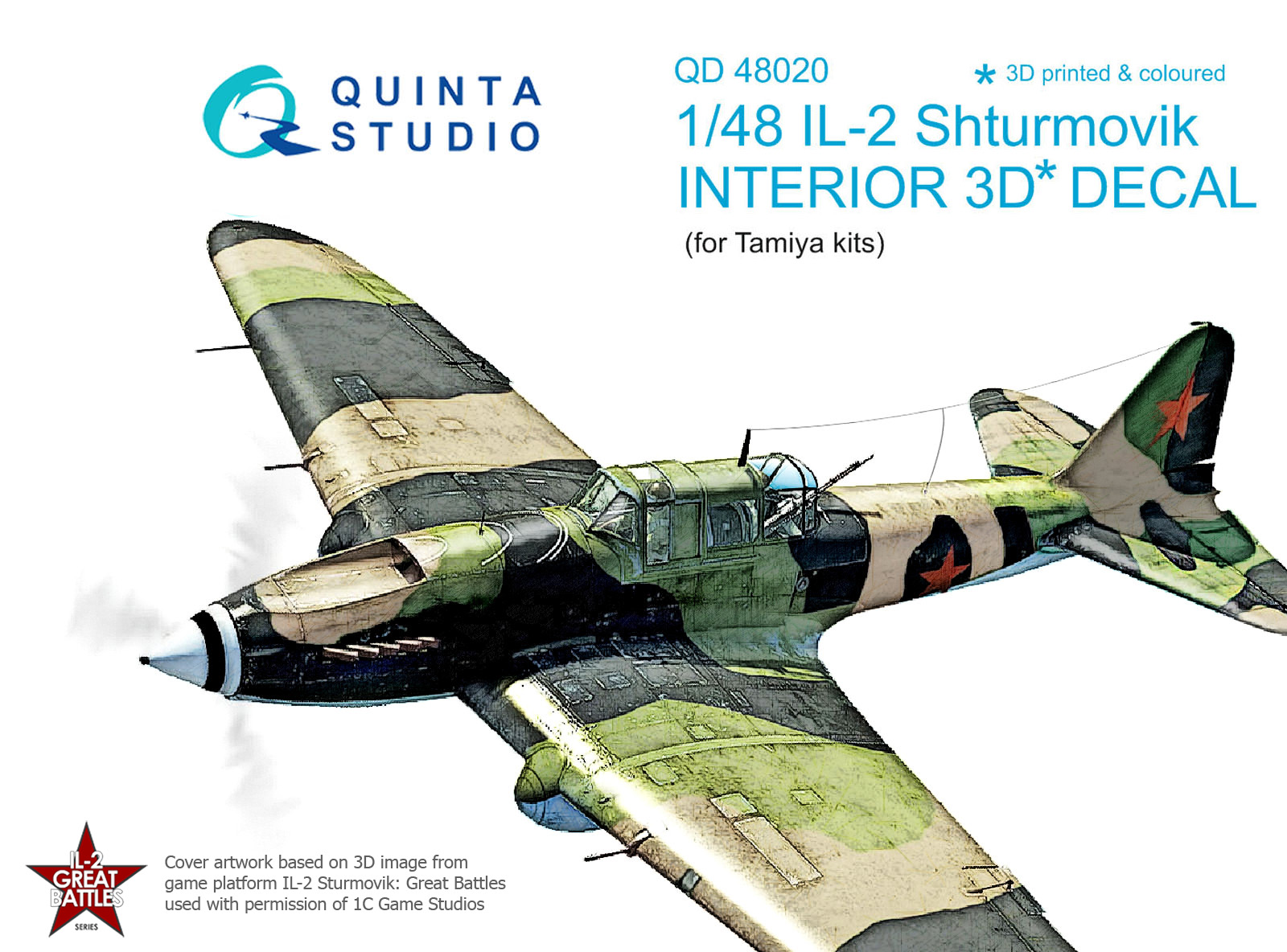 IL-2 3D-Printed & coloured Interior on decal paper (for Tamiya kit)