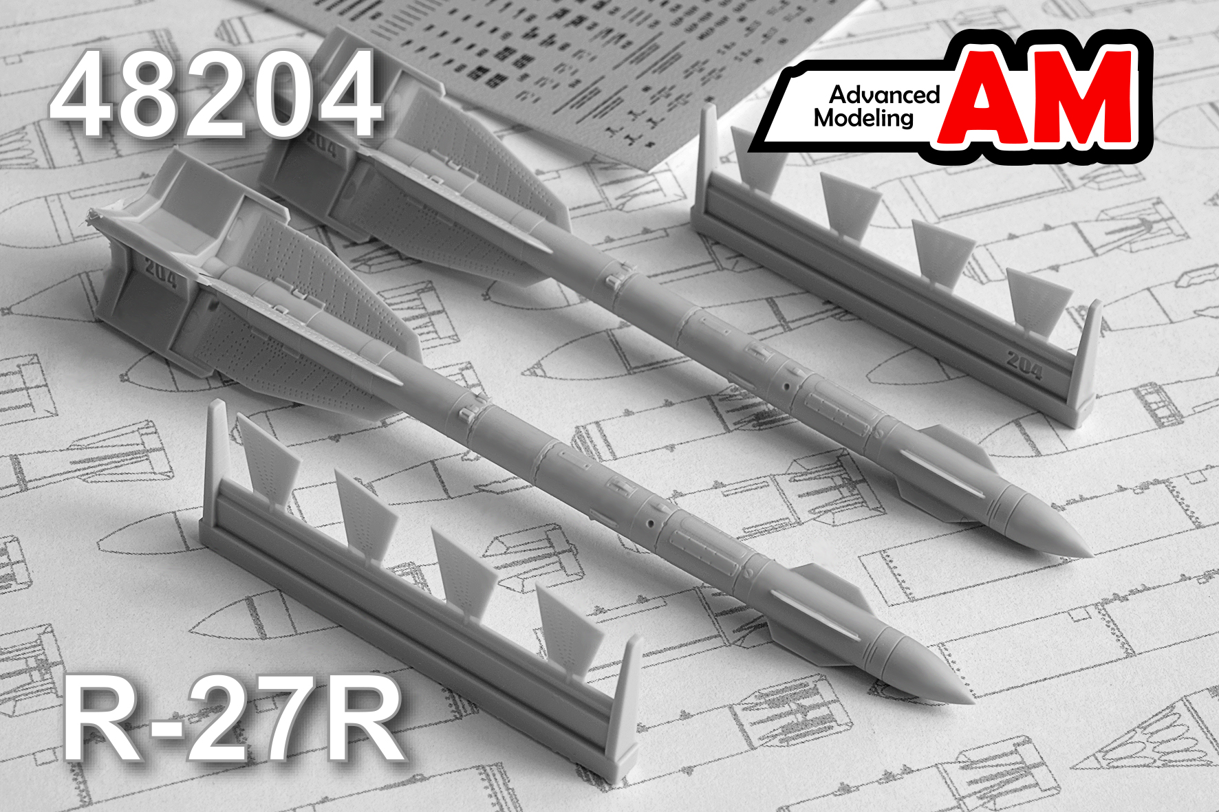 Additions (3D resin printing) 1/48 R-27R Air to Air missile (Advanced Modeling) 