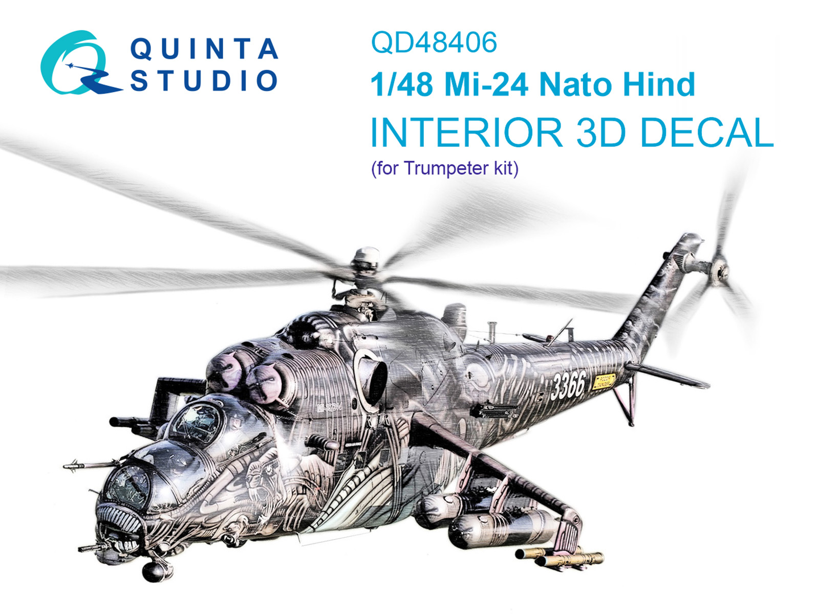 Mi-24 Nato Hind 3D-Printed & coloured Interior on decal paper (Trumpeter)
