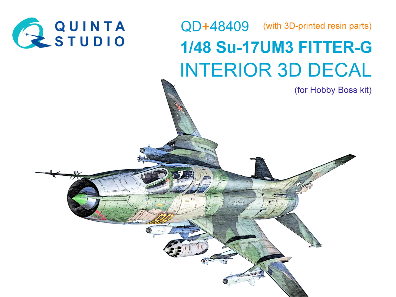 Su-17UM3 3D-Printed & coloured Interior on decal paper (Hobby Boss) (with 3D-printed resin parts)