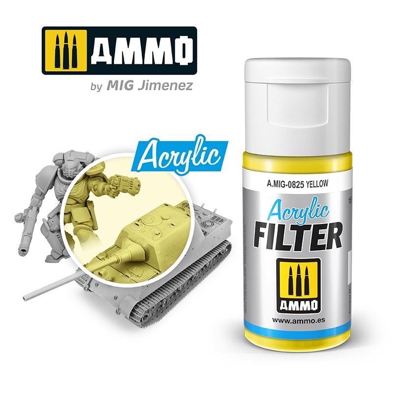 ACRYLIC FILTER Yellow (15mL) (Ammo Mig)