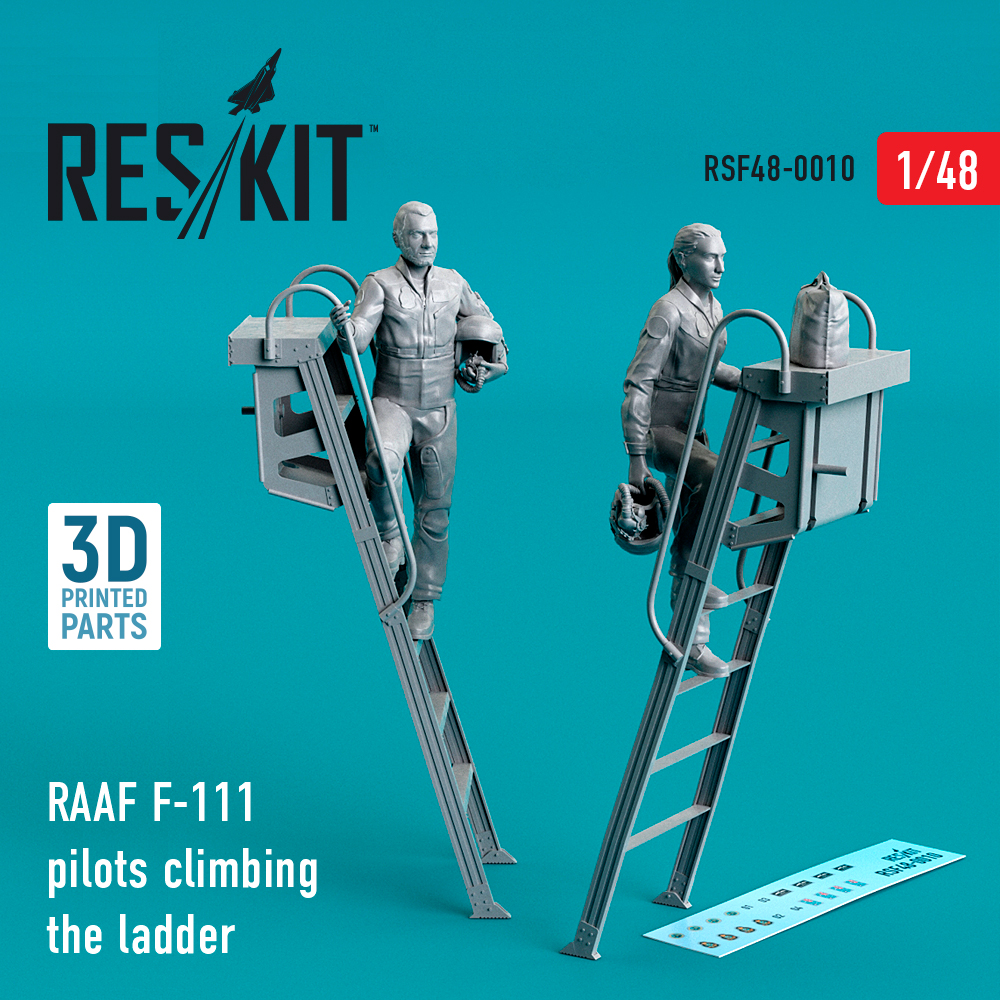 Additions (3D resin printing) 1/48 RAAF General-Dynamics F-111 pilots climbing the ladder (2 pcs) (ResKit)