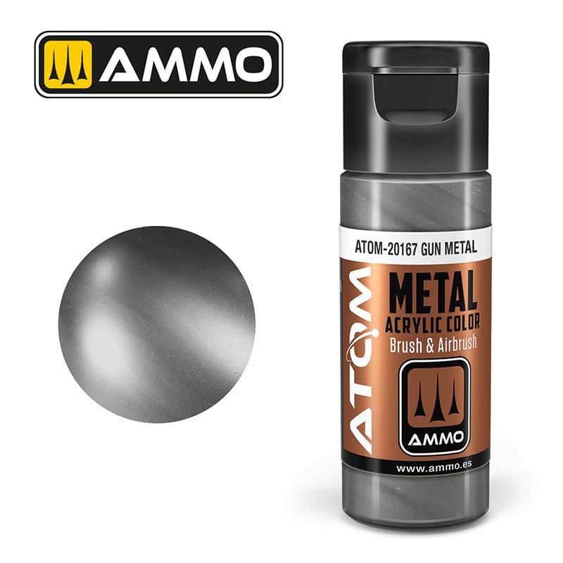 Acrylic paint ATOM Gun Metal (Ammo Mig) (20ml) 