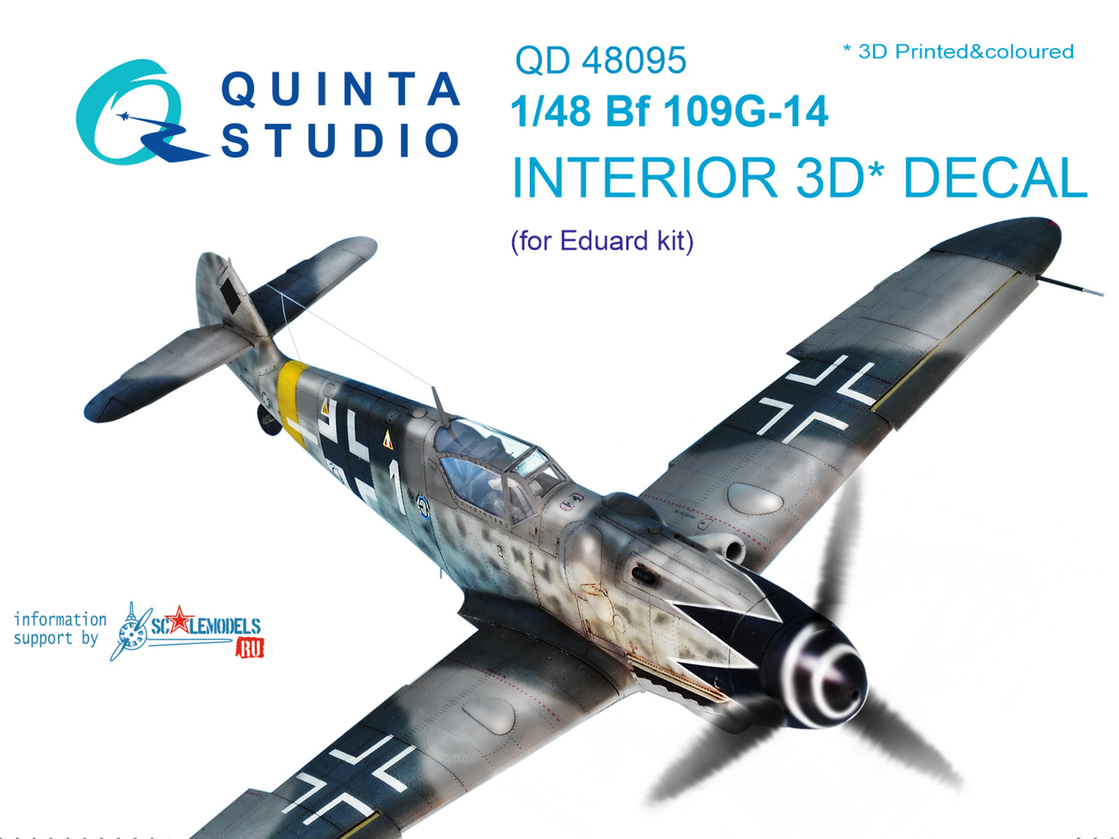  Bf 109G-14 3D-Printed & coloured Interior on decal paper (for Eduard  kit)