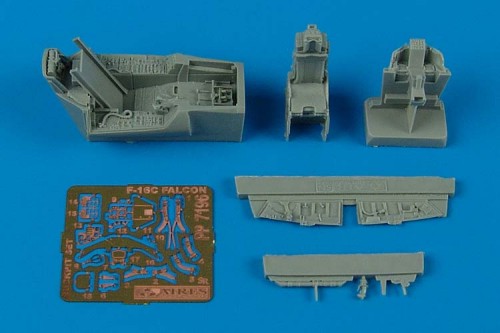 Additions (3D resin printing) 1/72 Lockheed-Martin F-16CG/F-16CJ Falcon cockpit set (designed to be used with Academy kits)