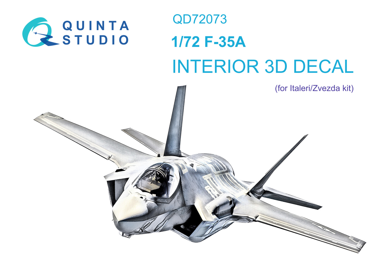 F-35A 3D-Printed & coloured Interior on decal paper (Italeri/Zvezda)