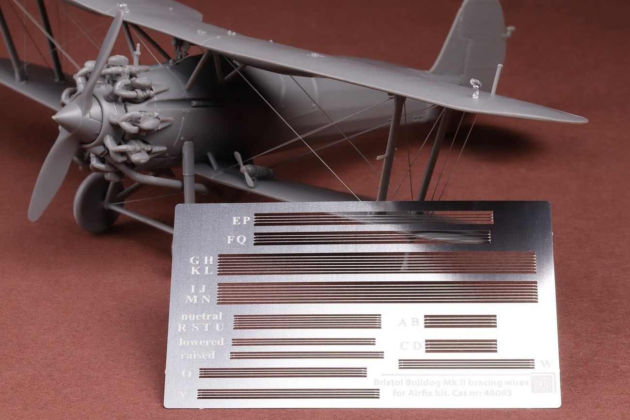 Aircraft detailing sets (etched) 1/48 Bristol Bulldog Mk.II rigging wire set for Airfix Photo Etched stainless steel (designed to be used with Airfix kits)[Mk.IIA]