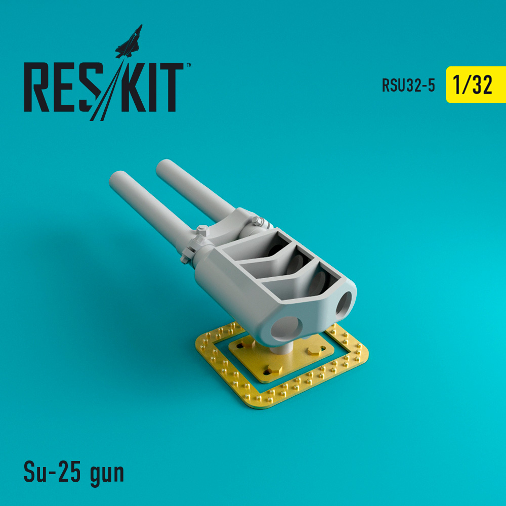 Additions (3D resin printing) 1/32 Sukhoi Su-25K Frogfoot gun (designed to be used with Trumpeter kits)